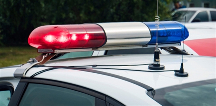 police lights car crash