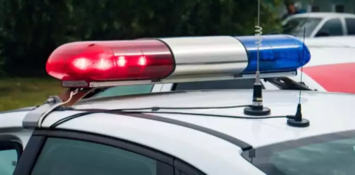 police lights car crash