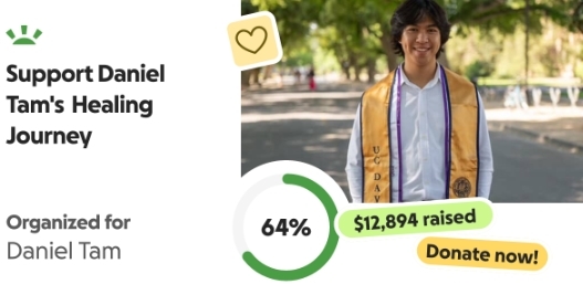 Daniel Tam injured gofund me crash